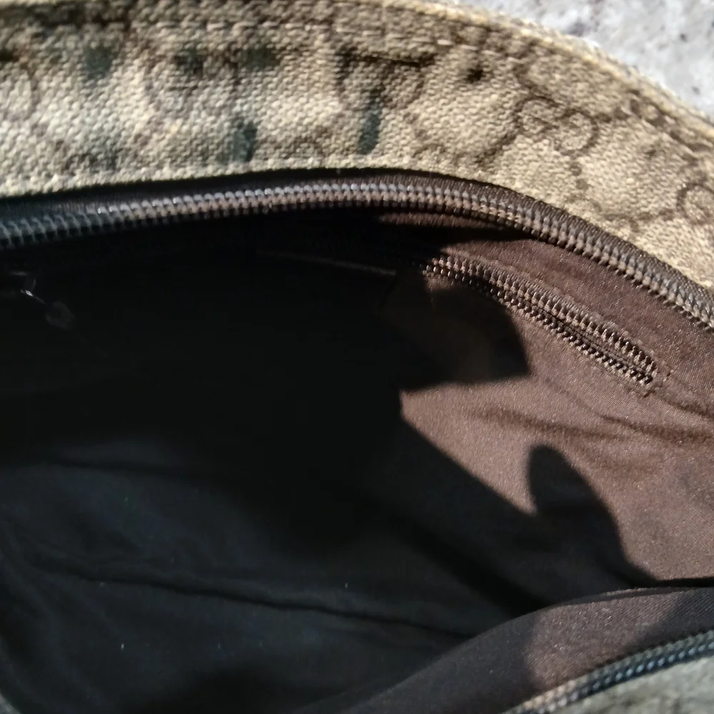 Floral Embroidered Gucci Canvas Crossbody Bag - Brown/Tan - Picture 12 of 16